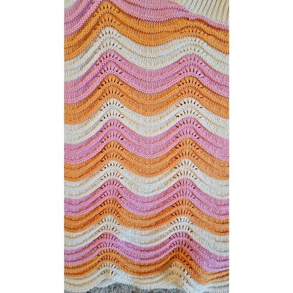 L Space Make Waves Knit Sweater Top, Orange Purple Cream, Womens Sz XS - Picture 6 of 9